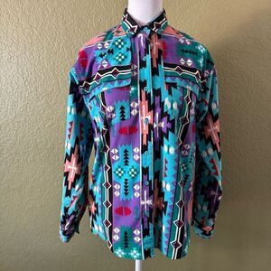 Vintage Frontier Series Women’s M Multicolored Aztec Western Cowboy Burton Shirt